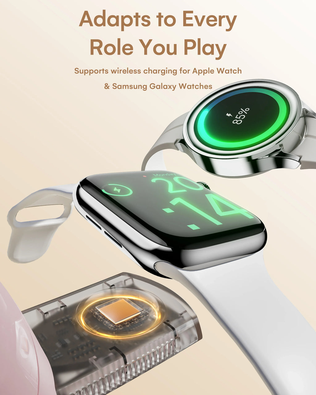 LuminoCore 4-in-1 Wireless Charging Station- Pink