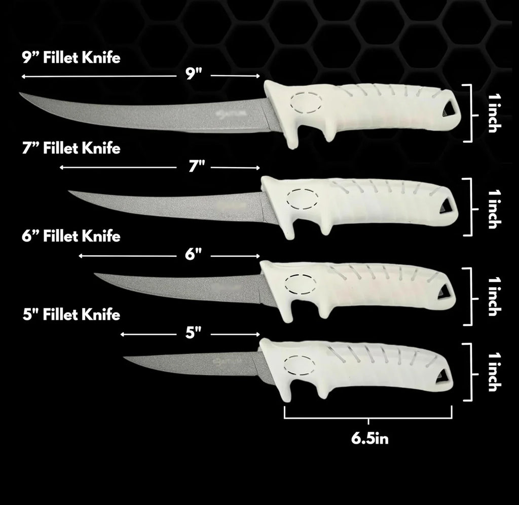 Wholesales in Stock  Handle Stainless Steel Fishing Knife Fishing Outdoor White Non-Slip Coating Fishing Fillet Knife