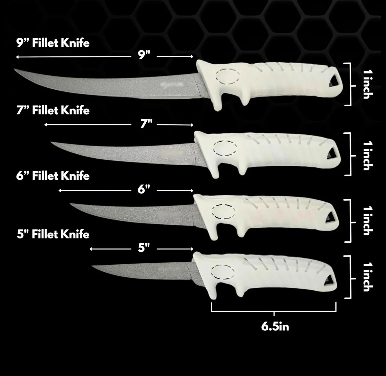 Wholesales in Stock  Handle Stainless Steel Fishing Knife Fishing Outdoor White Non-Slip Coating Fishing Fillet Knife