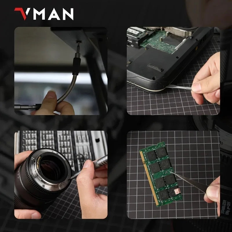 VMAN TOOLS 128 in 1 Magnetic Screwdriver Set Precision Multi Hand Tool Torx Hex Screw Drivers
