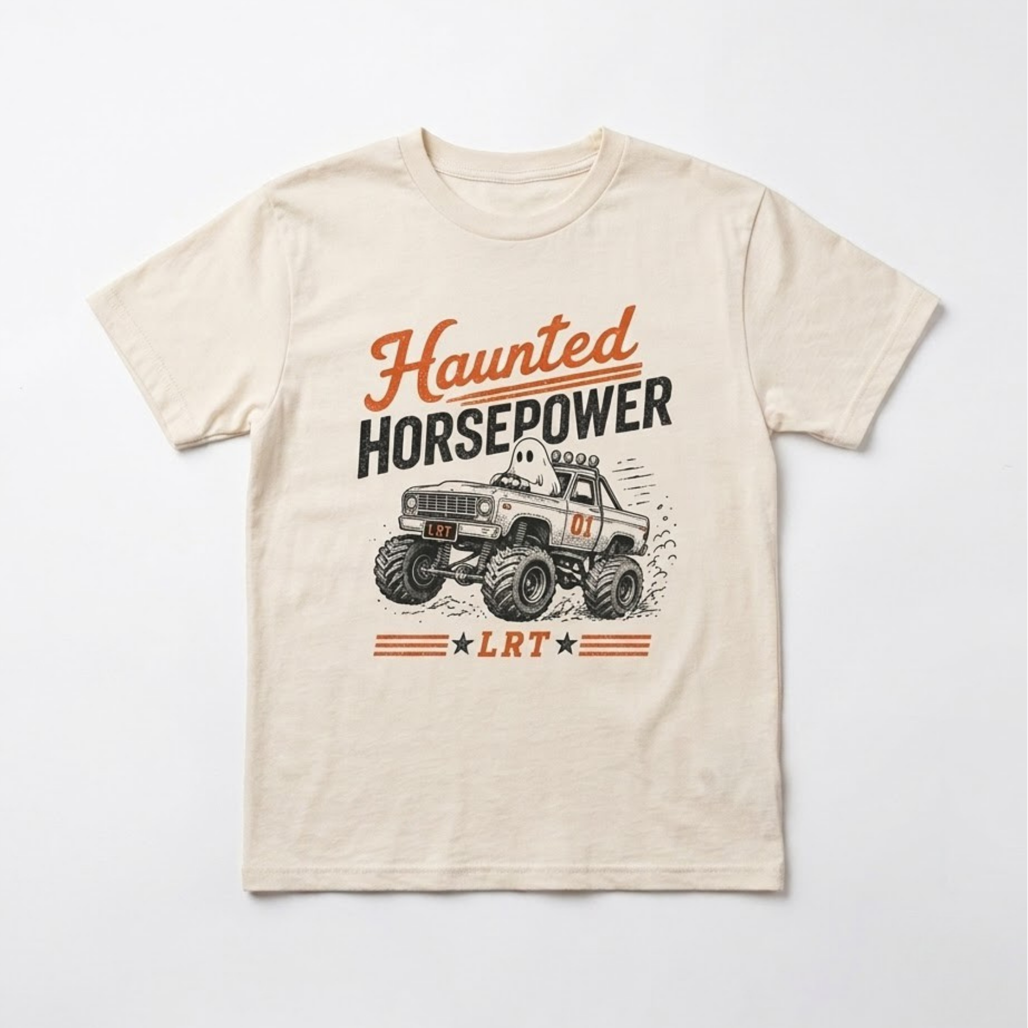 HAUNTED HORSEPOWER HALLOWEEN TEE - VINTAGE CREAM