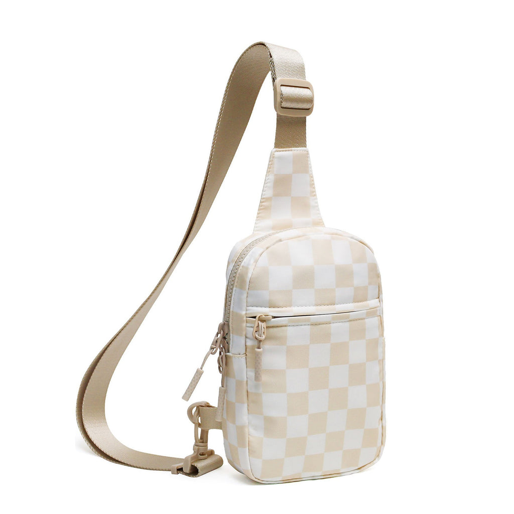 Kenzie Nylon Checkered Sling Bag - EveryNest