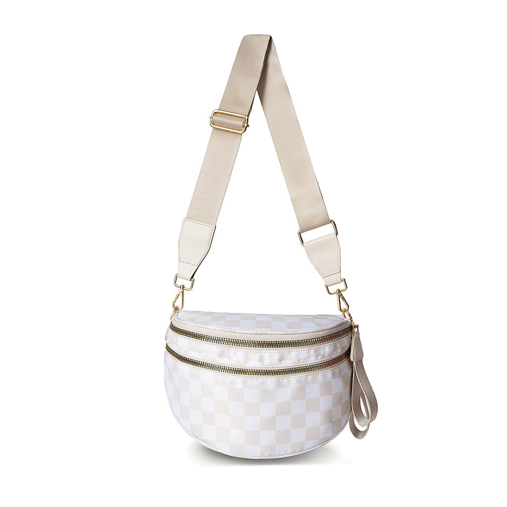 Frankie Oversize Double Zip Print Crescent Sling