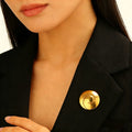 Vintage Spiral Snail Stainless Steel Brooch