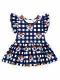 Auburn Plaid Aubie S/S Flutter Twirl Bodysuit