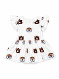 Auburn White Aubie S/S Flutter Twirl Bodysuit