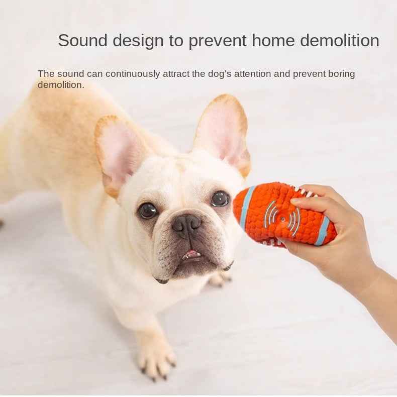 Chew Teeth Cleaning Sound Football Rugby Ball Thickened Durable Toy for Large Dogs Pet Latex Ball