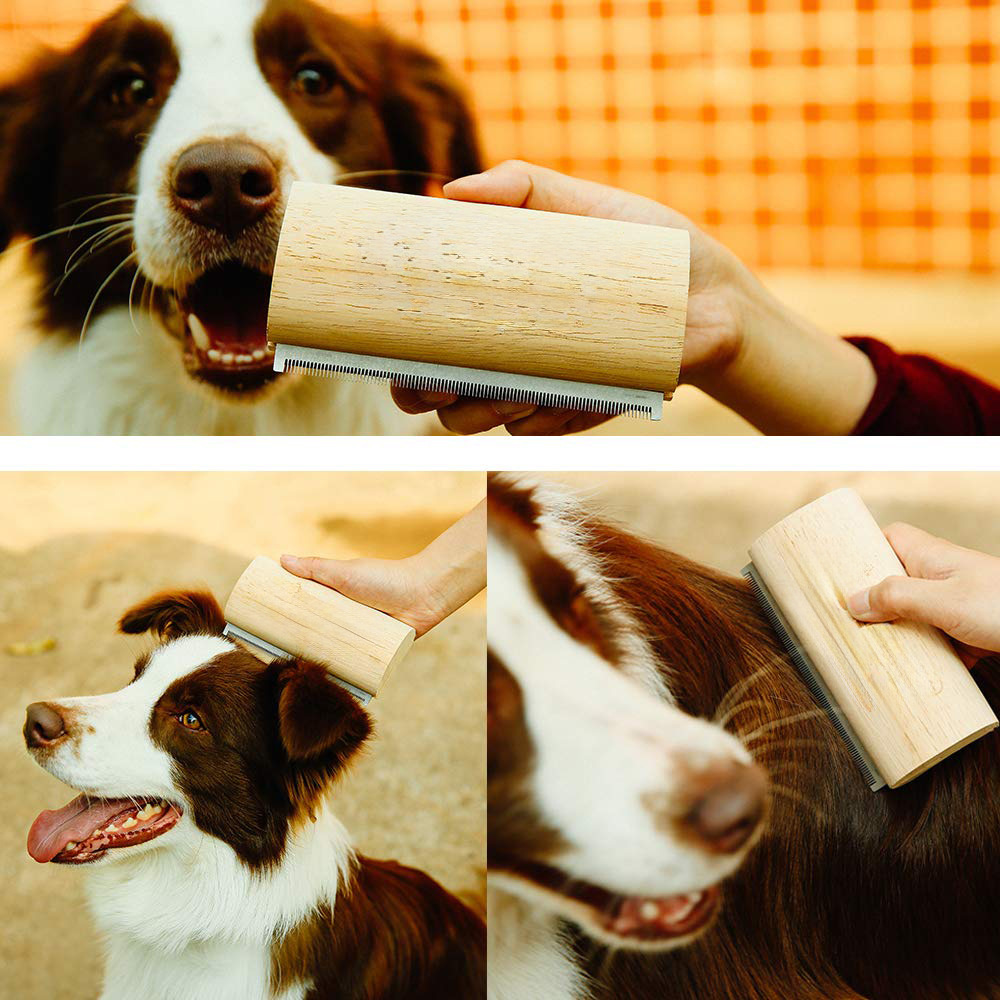 Pet shedding comb, dog deshedding comb, wooden horse brush