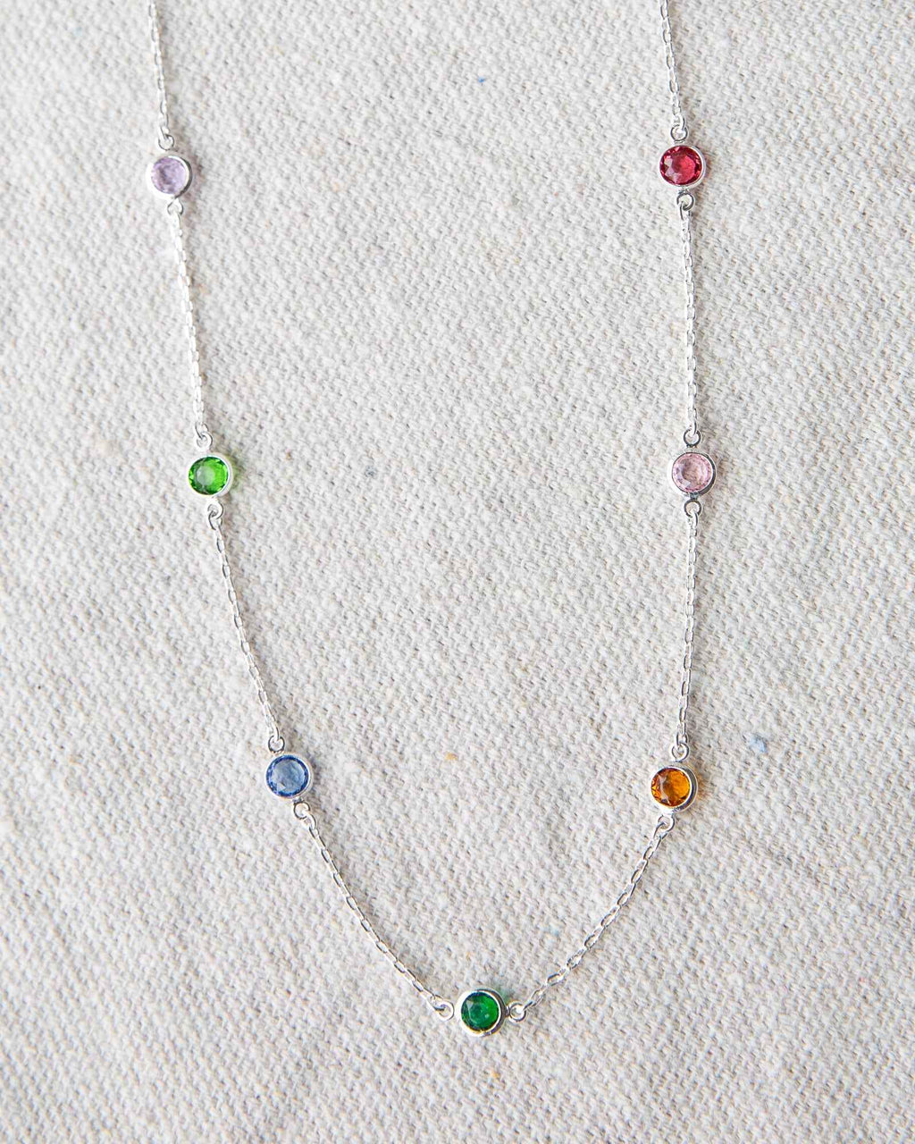 Silver Pop of Color Necklace