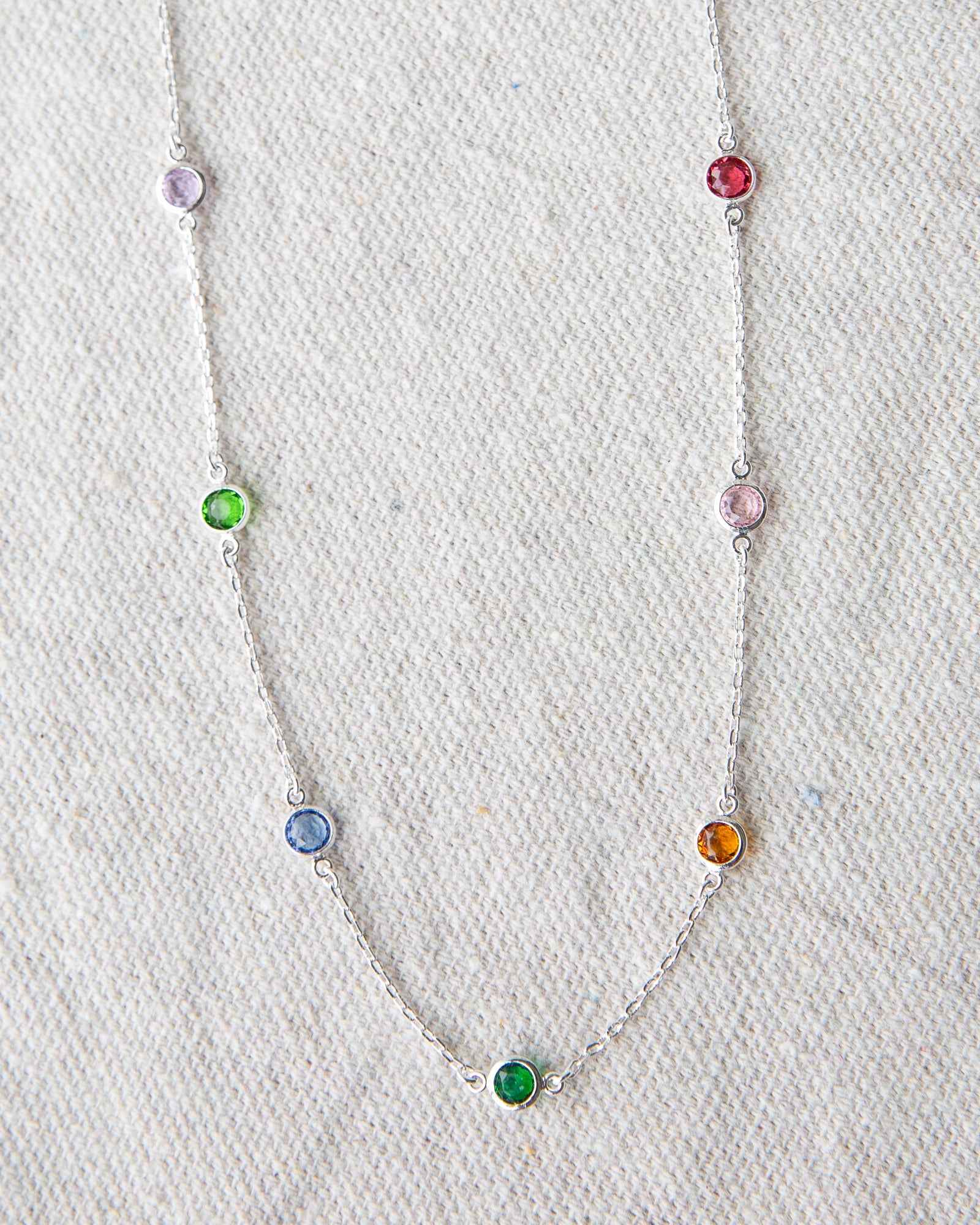 Silver Pop of Color Necklace