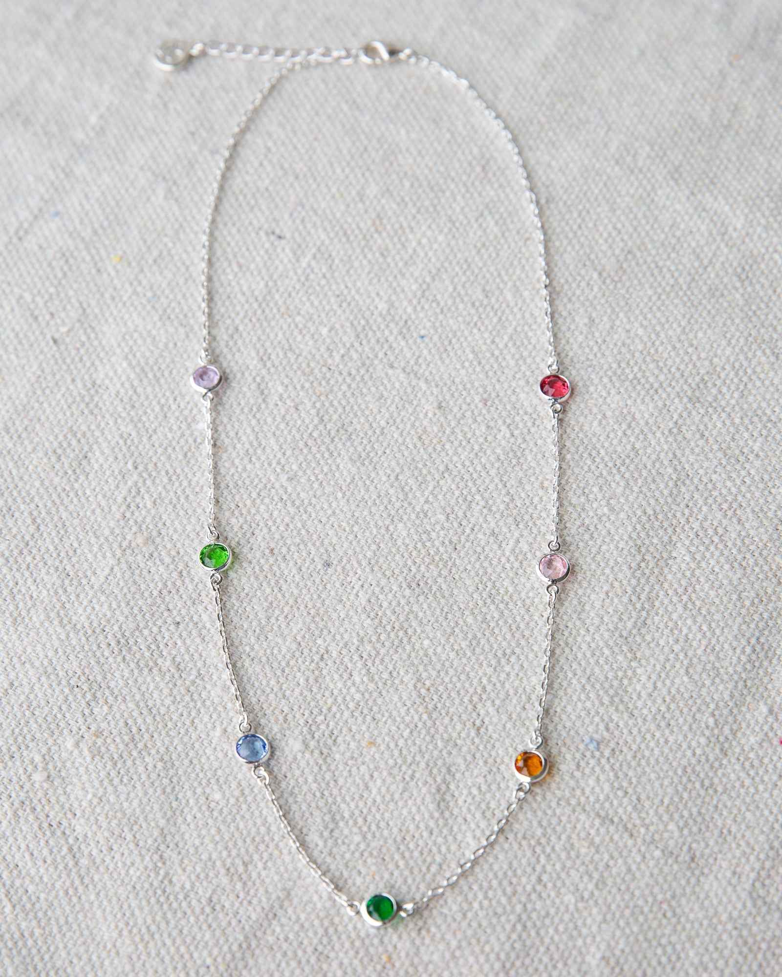 Silver Pop of Color Necklace