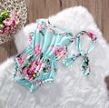 Girl's Floral Pom Pom Romper with Headband - EveryNest