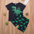 Boy's Navy Dino Shorts Outfit - EveryNest