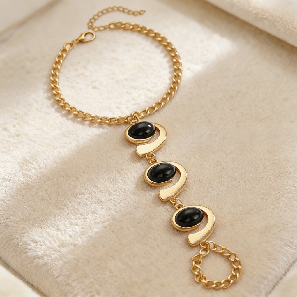 Unique Snail Connected Bracelet & Ring