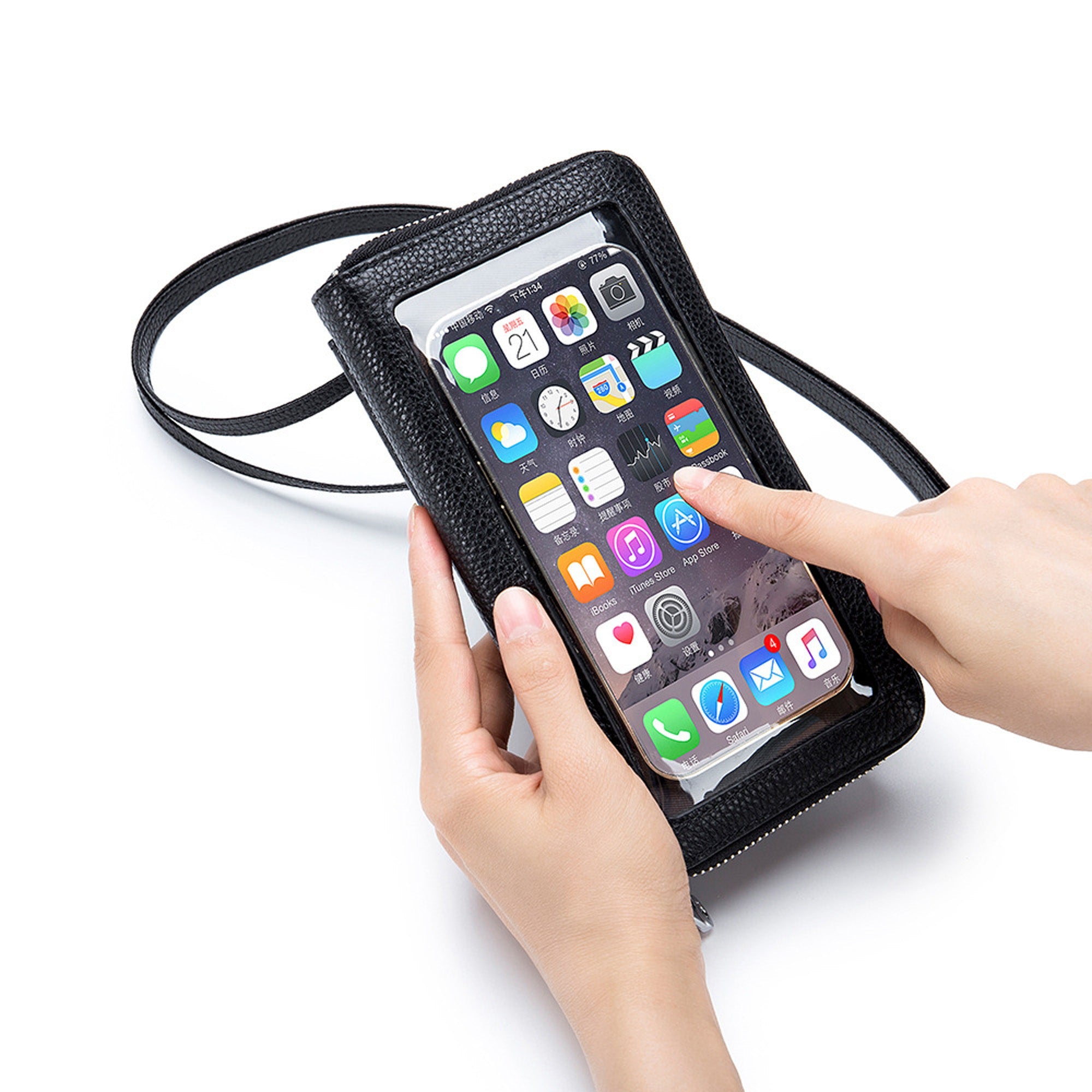 Ryann Genuine Leather Phone Wallet Crossbody - EveryNest