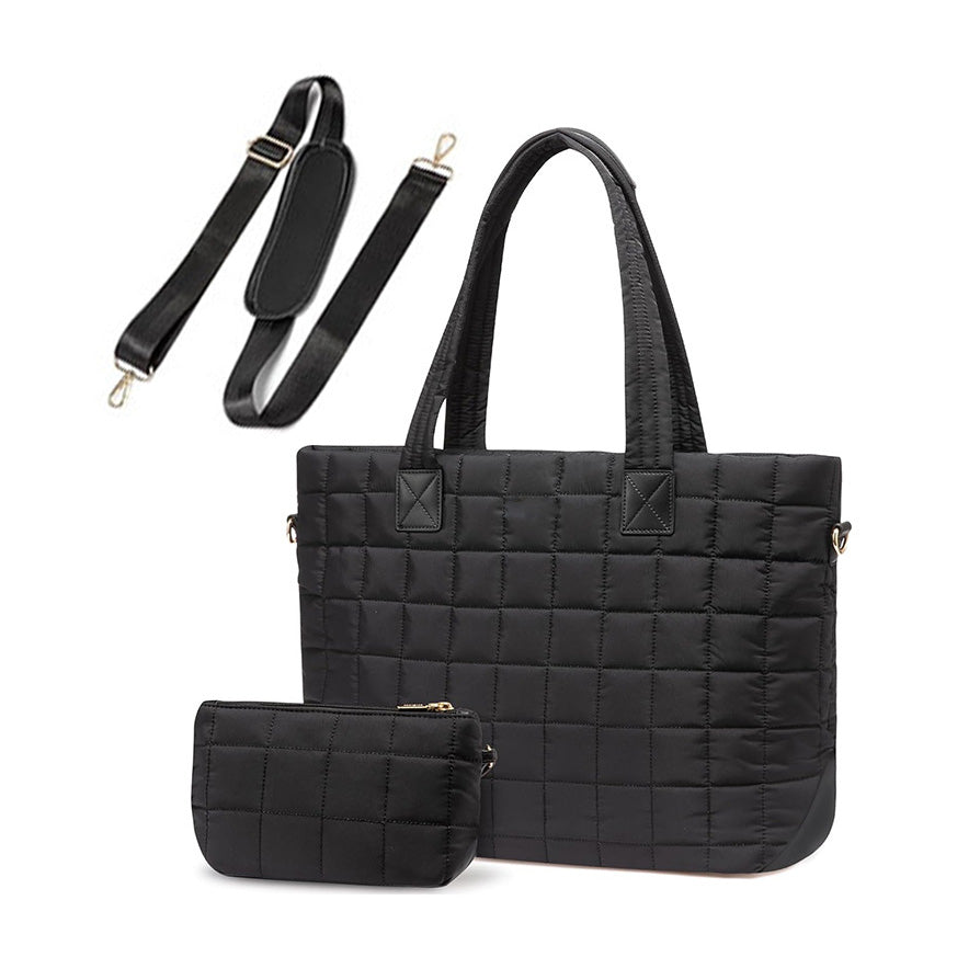 Mila Quilted Traveler Tote with Mini Clutch - EveryNest