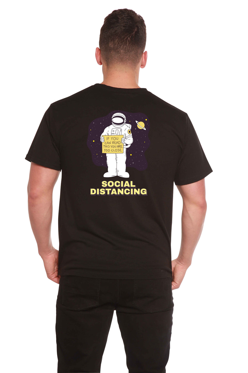 Social Distancing Men's Bamboo Short Sleeve Printed T-Shirt