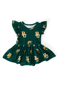Baylor Green Bear S/S Flutter Twirl Bodysuit