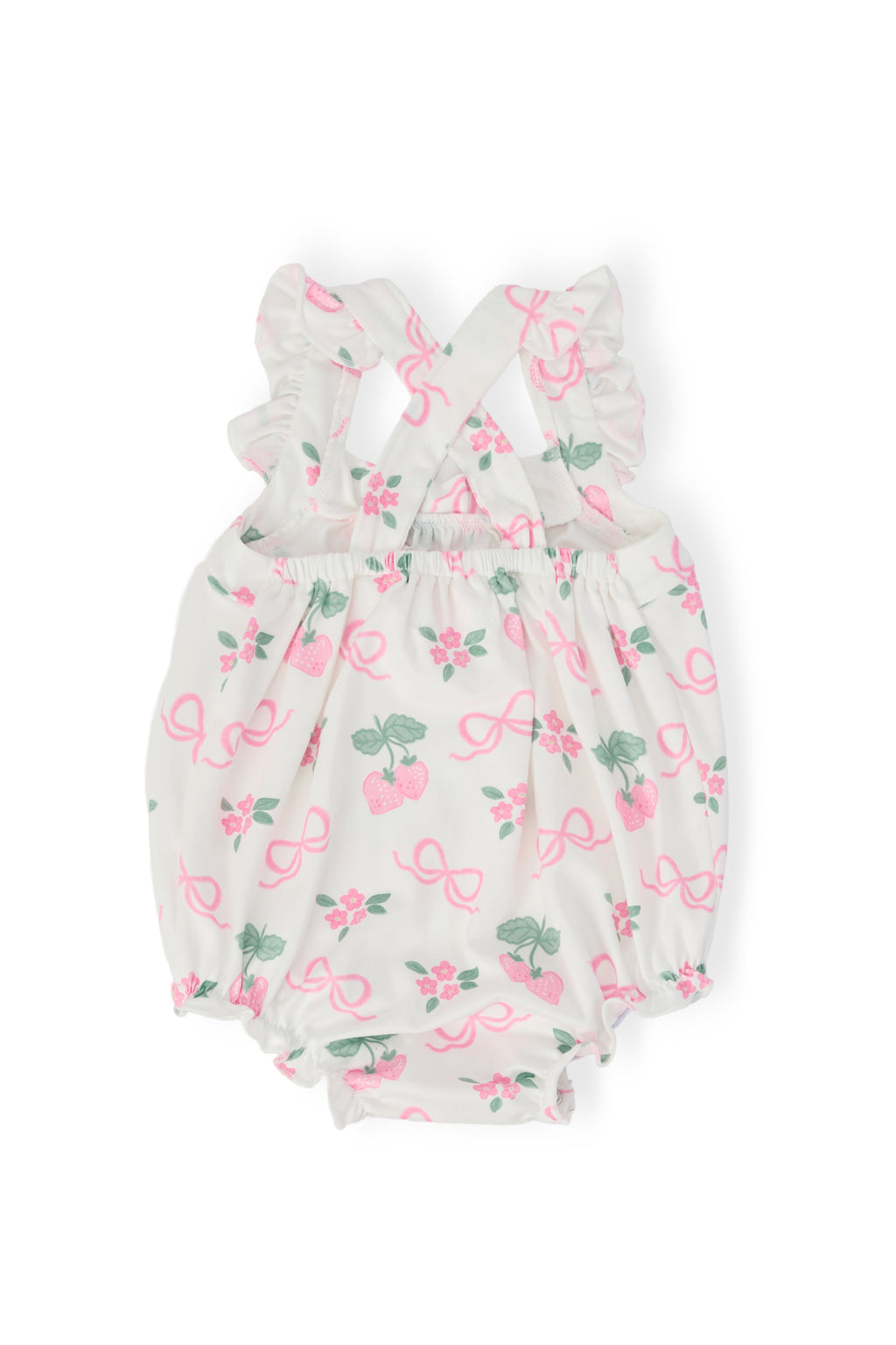 Berries & Bows Ruffle Cross Back Romper