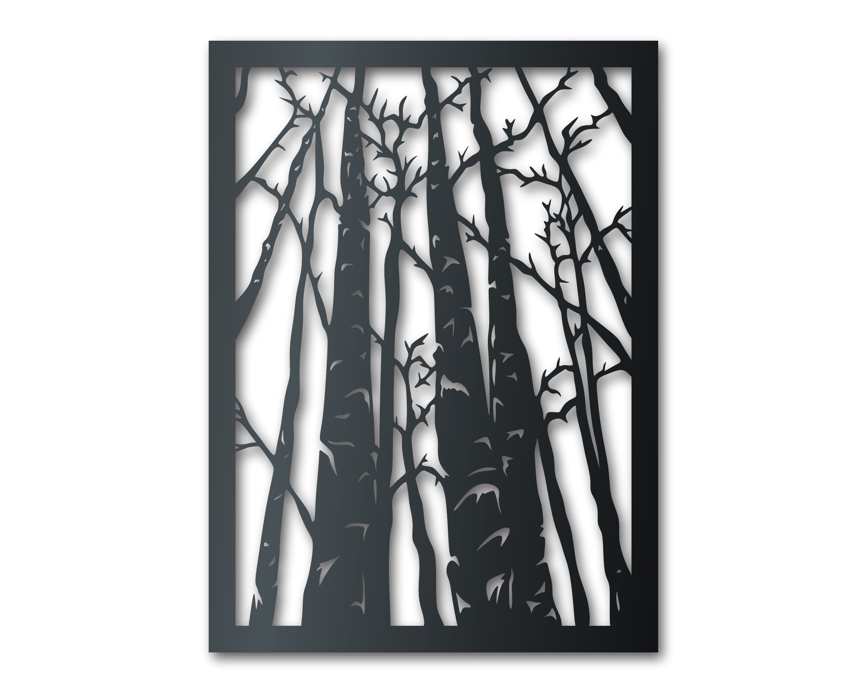 Birch Trees Metal Wall Art | Indoor Outdoor | Up to 46" | Over 20 Color Options