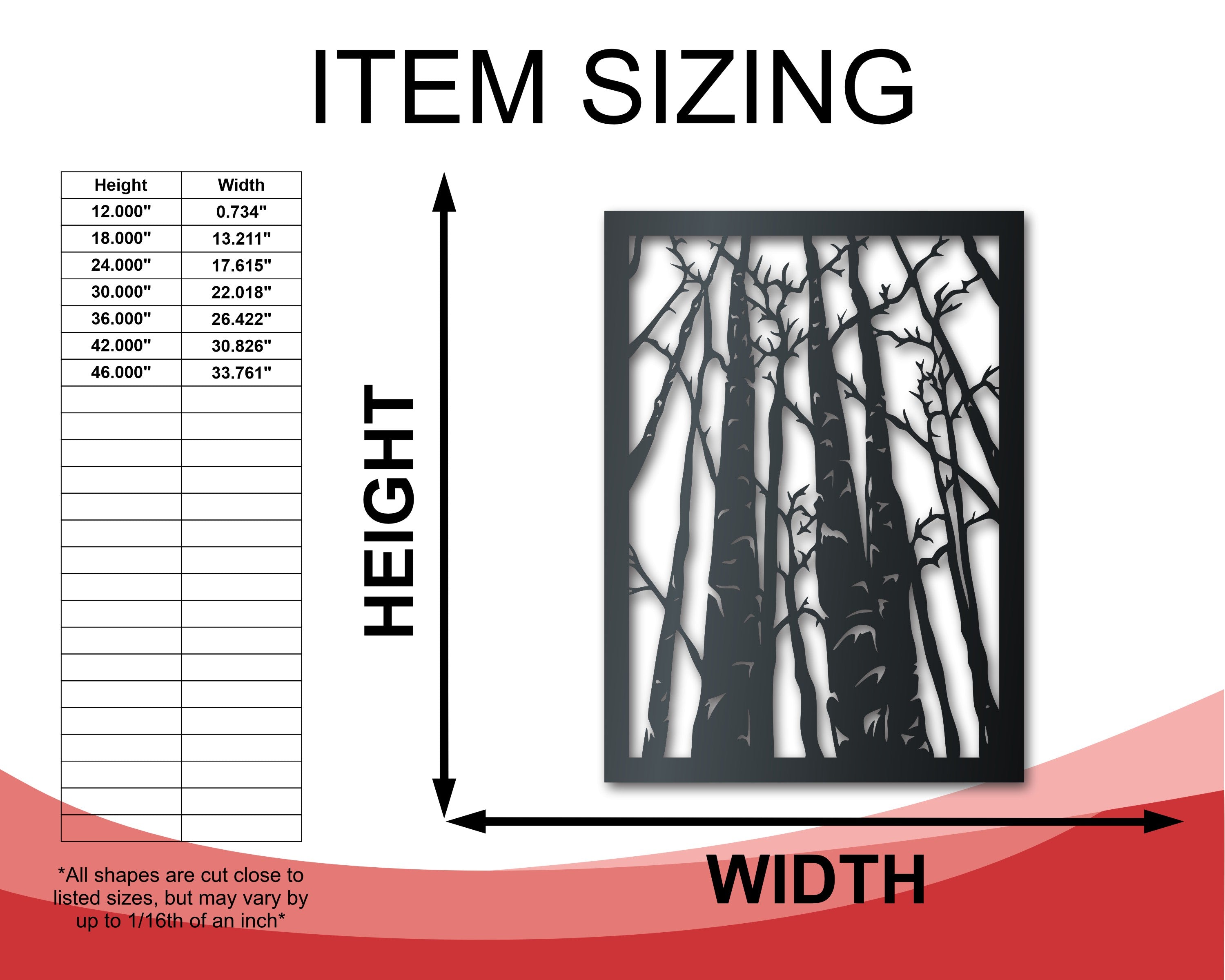 Birch Trees Metal Wall Art | Indoor Outdoor | Up to 46" | Over 20 Color Options