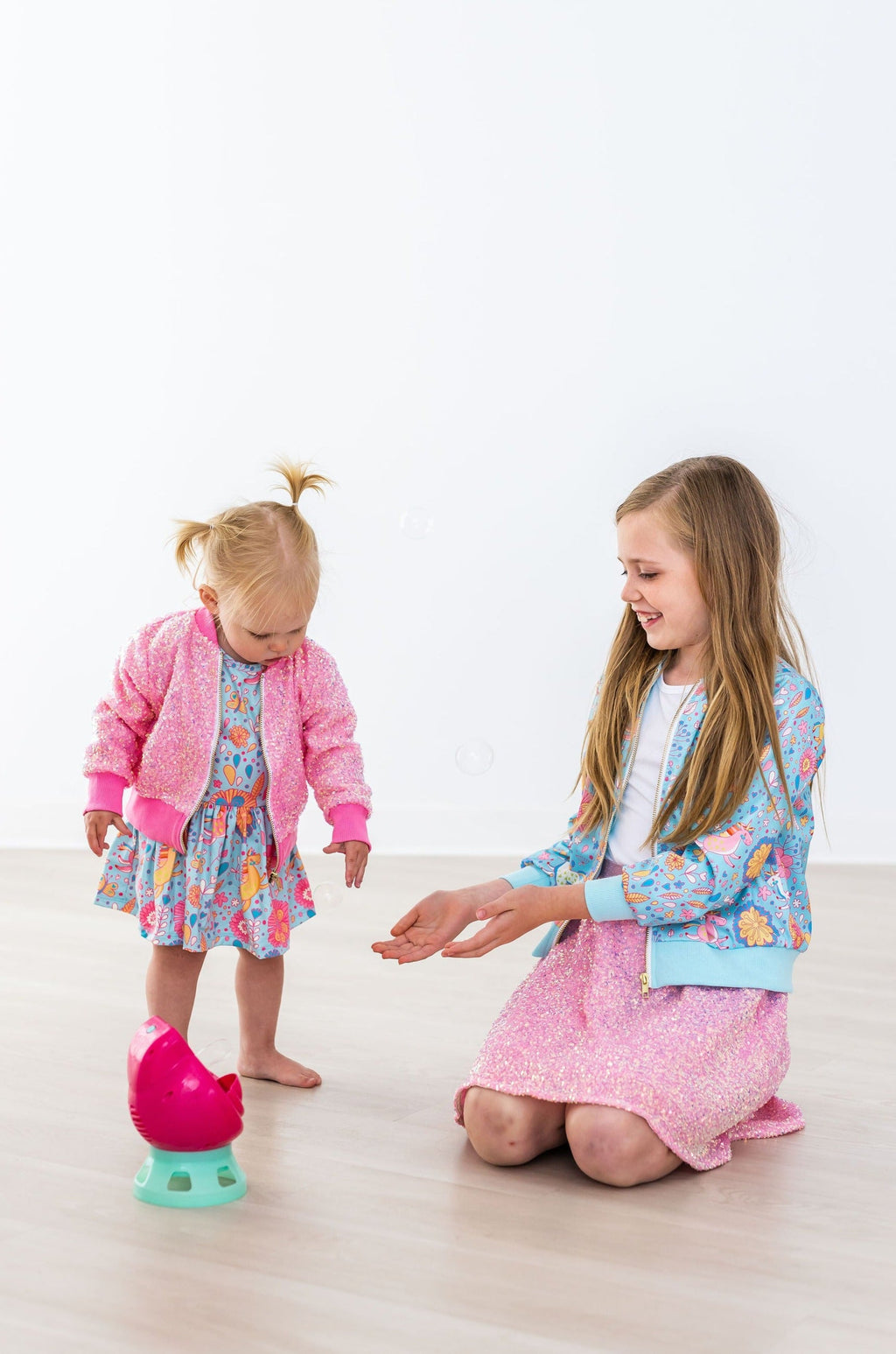 SALE Blue Retro Unicorns Satin Jacket