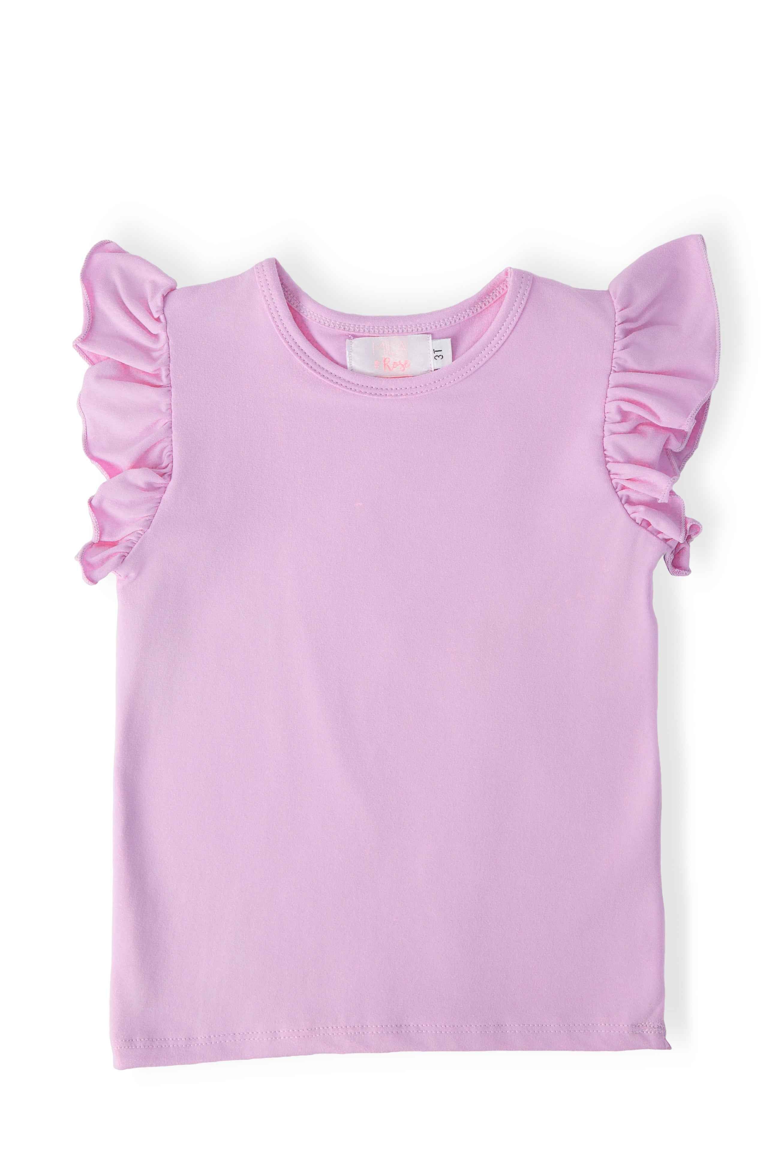 Bright Lilac S/S Ruffle Tee