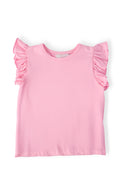 Bubblegum Pink S/S Ruffle Tee