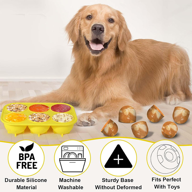 6 - cavity dog treat molds , compatible with Woof & Power Chewer Pupsicle, silicone for frozen treats, reusable for Pupsicle toy - EveryNest