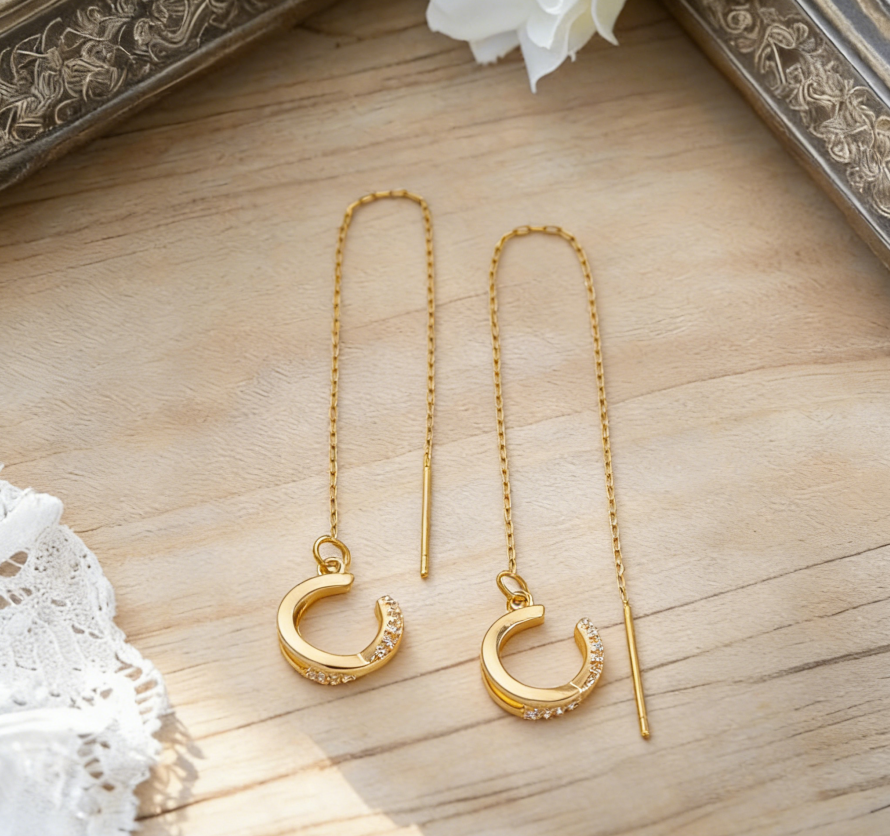 Long Tassel Cross Zircon Ear Cuffs