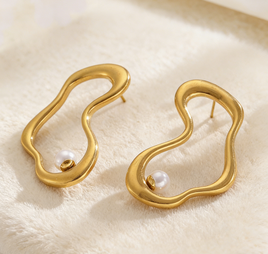 Hollow Geometric Stainless Steel Earrings