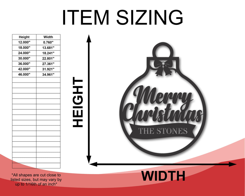 Custom Metal Christmas Bulb Signs | Metal Christmas Wall Decor | Christmas Plaque | 15 Color Options