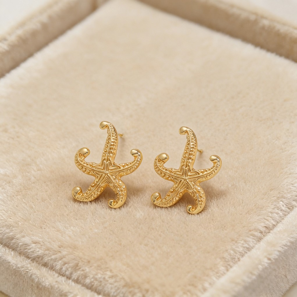Trendy Ocean Starfish Geometric Earrings
