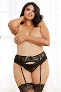 Plus Size Stretch Lace Garter Belt