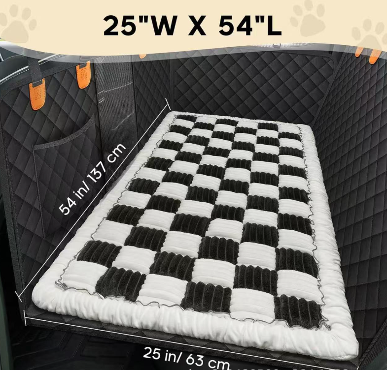 Sleeping Car Mat Pet Thickened Seat Pad Car Back Seat Checkered Dog Bed In Stock Factory Wholesale - EveryNest
