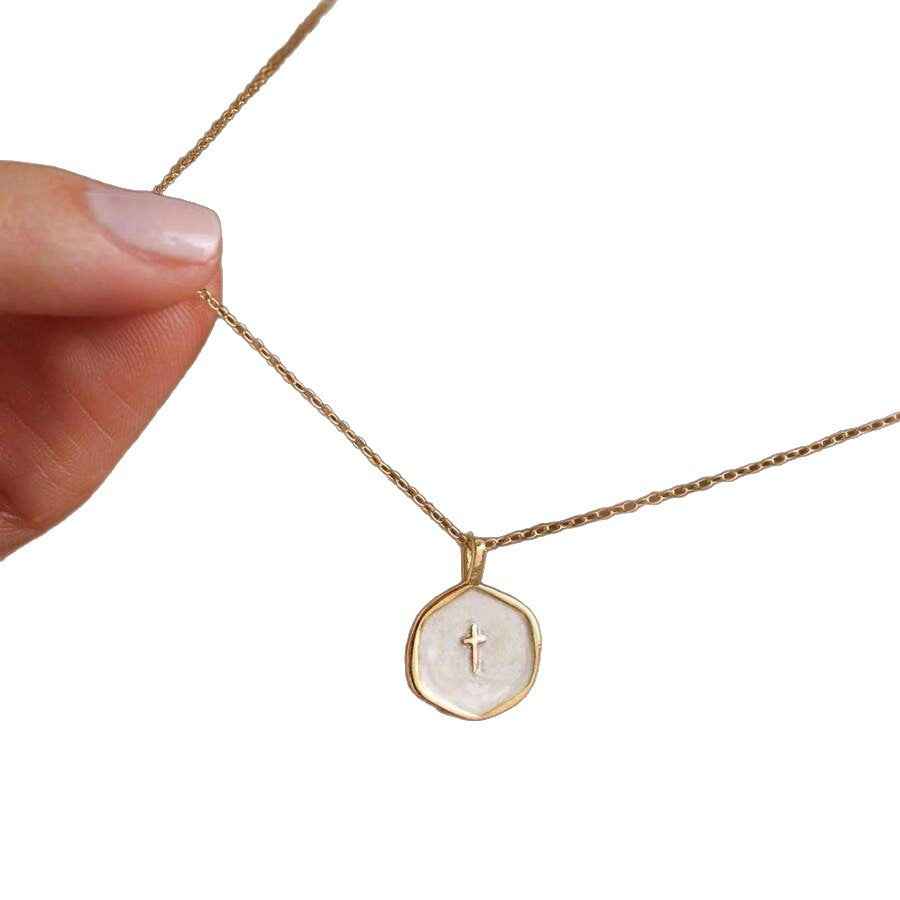 Drip Oil Cross Necklace Women's Cross
