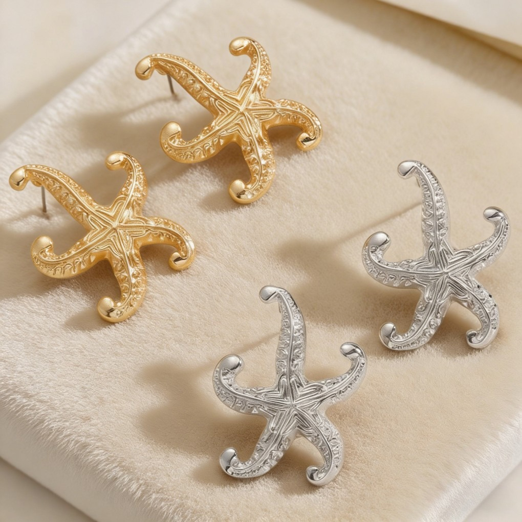 Trendy Ocean Starfish Geometric Earrings