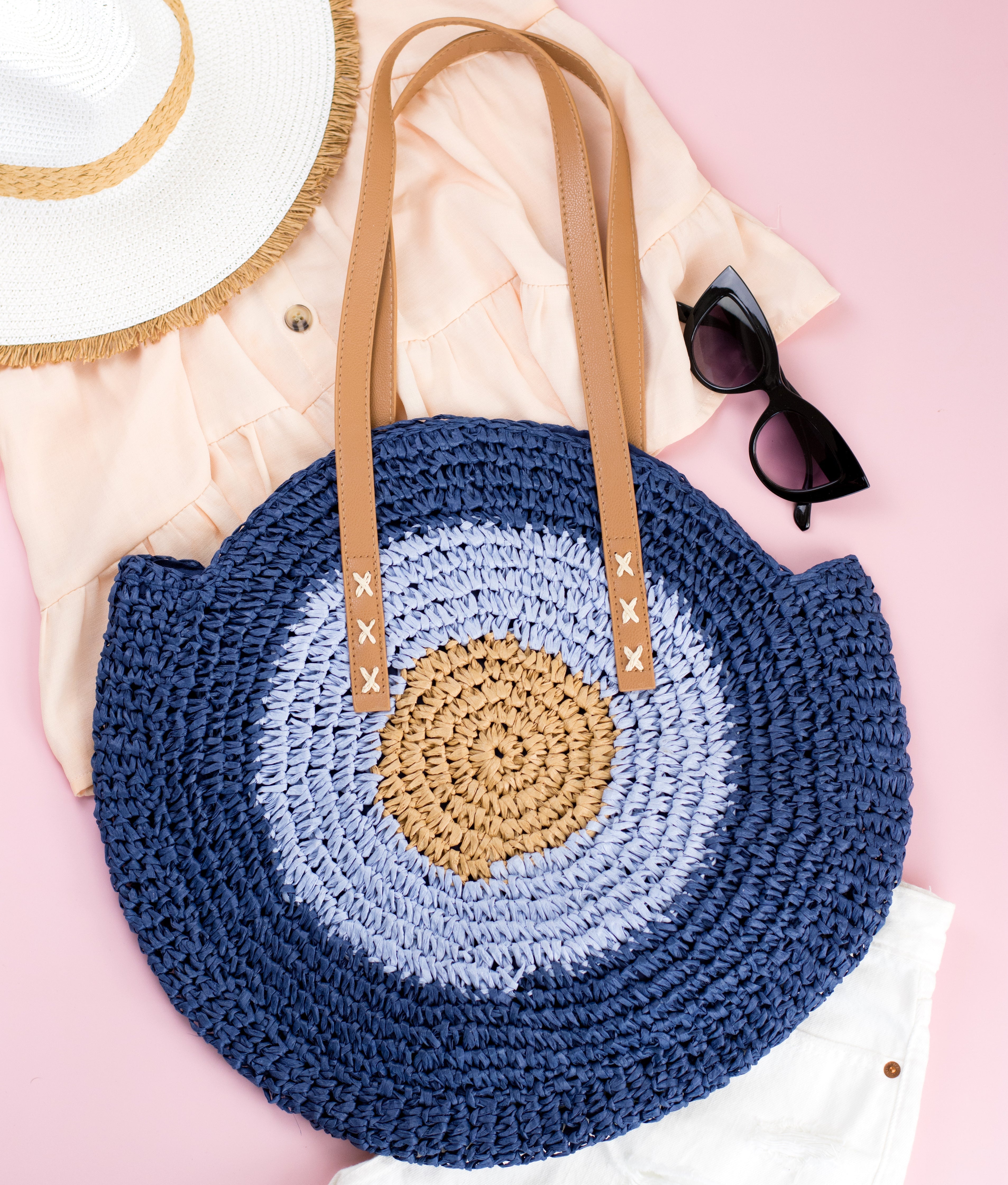 Straw Circle Tote - EveryNest