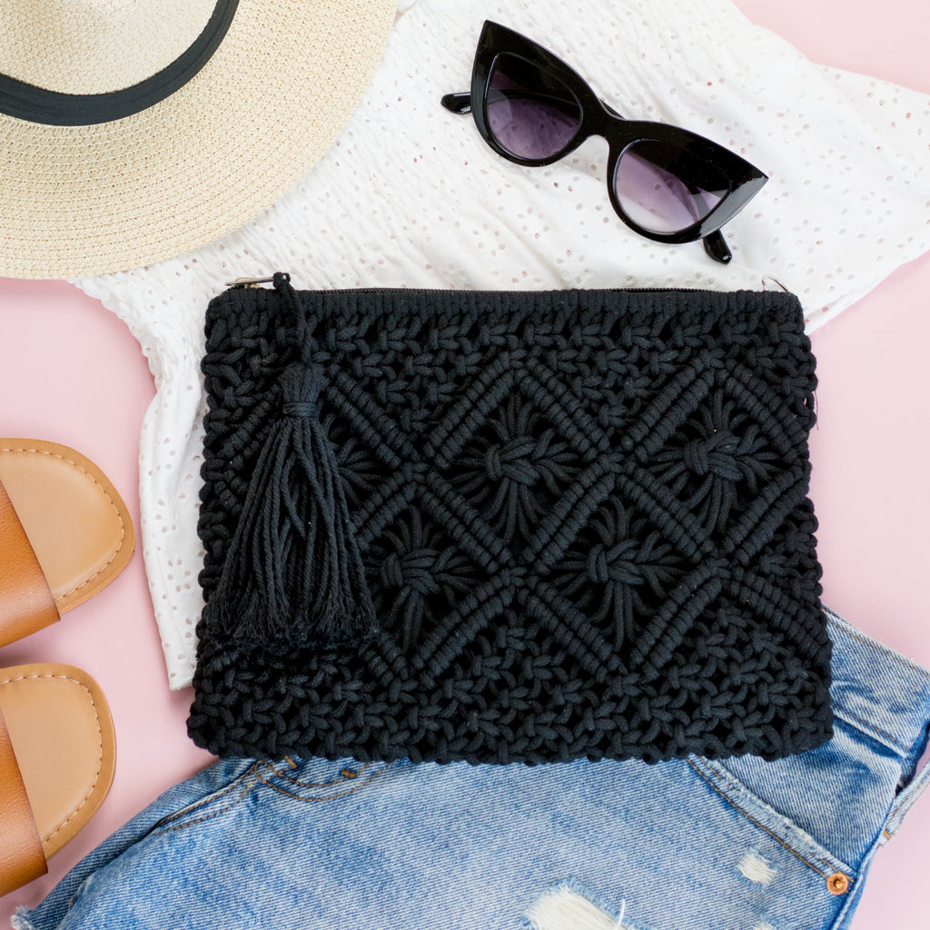 Macrame Tassel Clutch - EveryNest