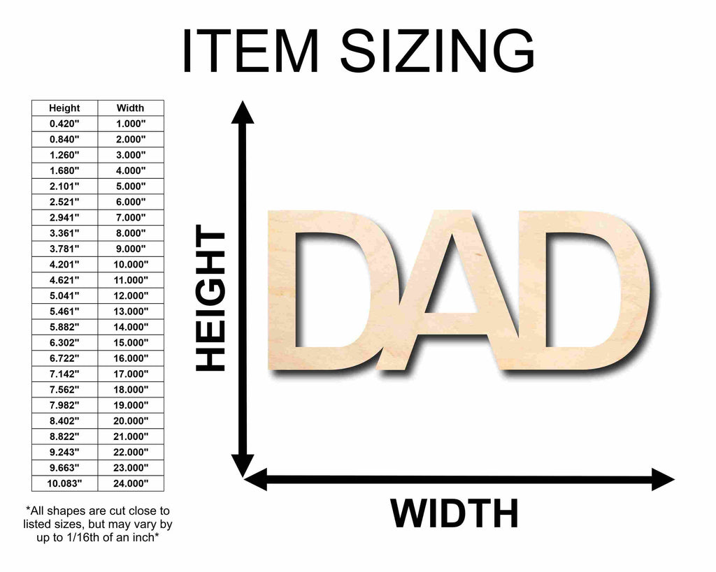 Dad Only Unfinished Wood Cutout DIY handmade Craft