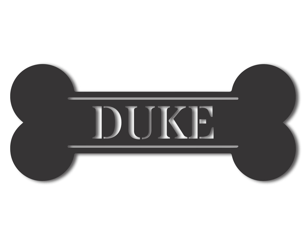 Custom Metal Dog Sign | Metal Dog Bone Name Sign | 15 Color Options