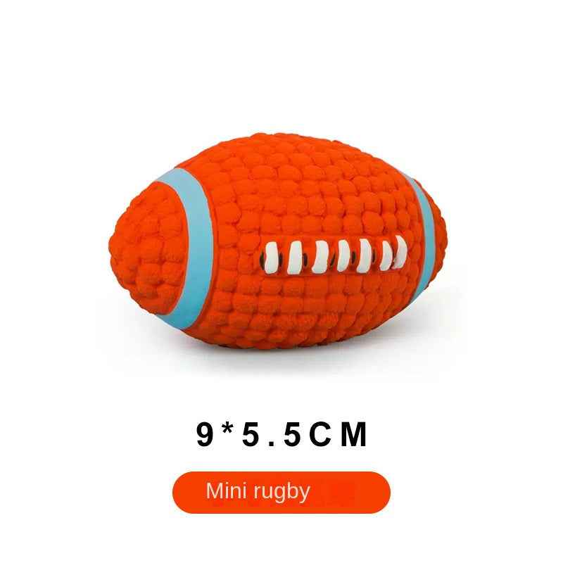 Chew Teeth Cleaning Sound Football Rugby Ball Thickened Durable Toy for Large Dogs Pet Latex Ball