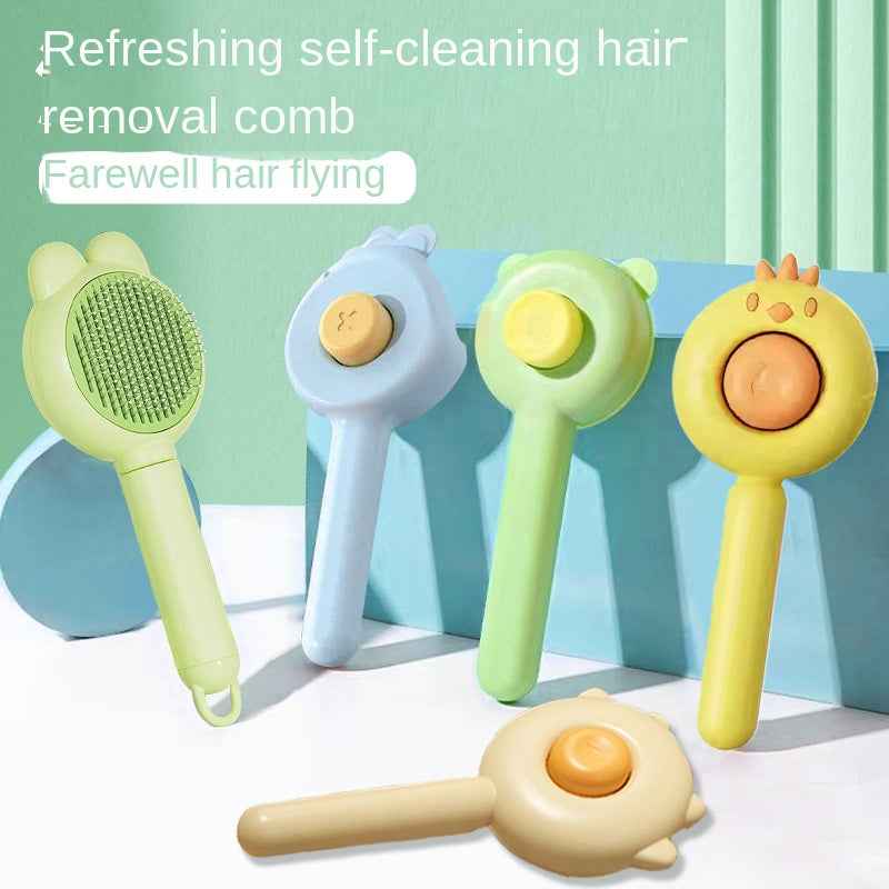 Creative Design Pet Comb Cat Self-Cleaning Needle Comb Dog Comb for Removing Loose and Dead Hair Cat Grooming Comb Wholesale