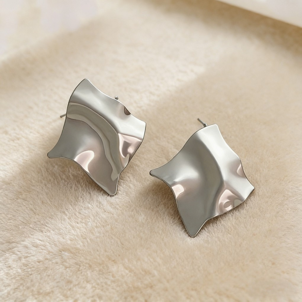 Vintage Textured Wrinkle Geometric Earrings