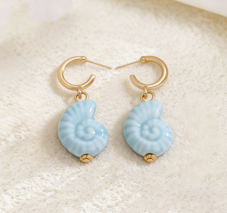 Ocean Series Shell & Candy Color Ear Cuffs