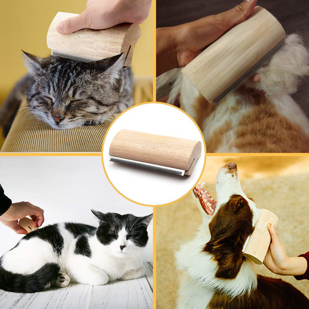 Pet shedding comb, dog deshedding comb, wooden horse brush - EveryNest