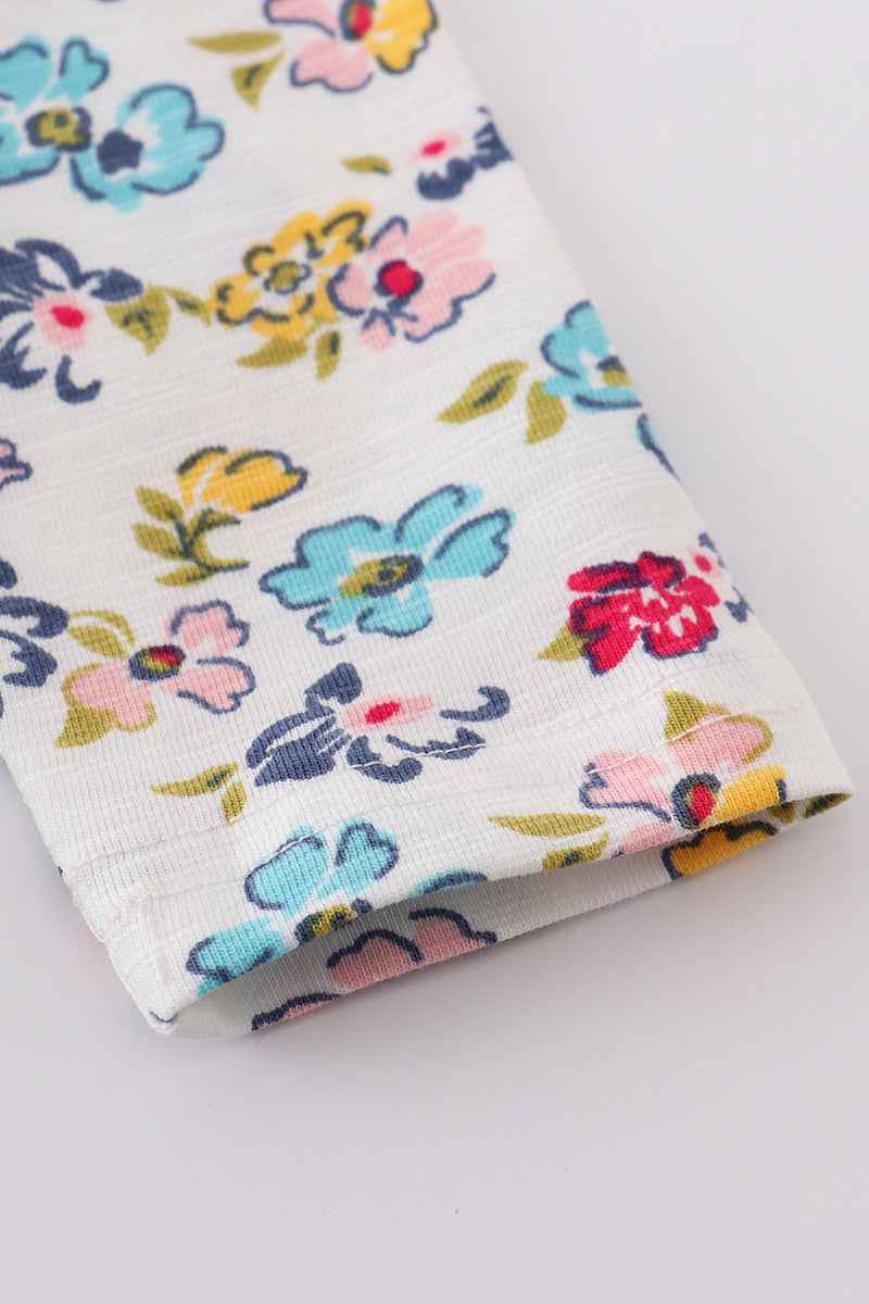 Platinum floral print baby girl set
