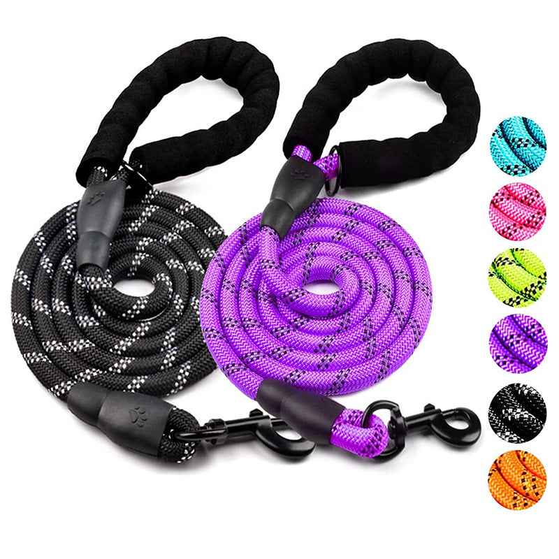 Pet Reflective Dog Leash Multi-color Round Rope Dog Chain Comfortable Handle Set