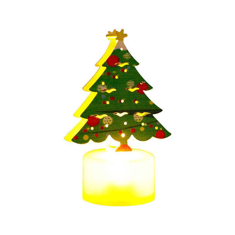 LED Electronic Candle Light Christmas Tree Santa Claus Snowman Creative Candle Night Light Decorative Ornament