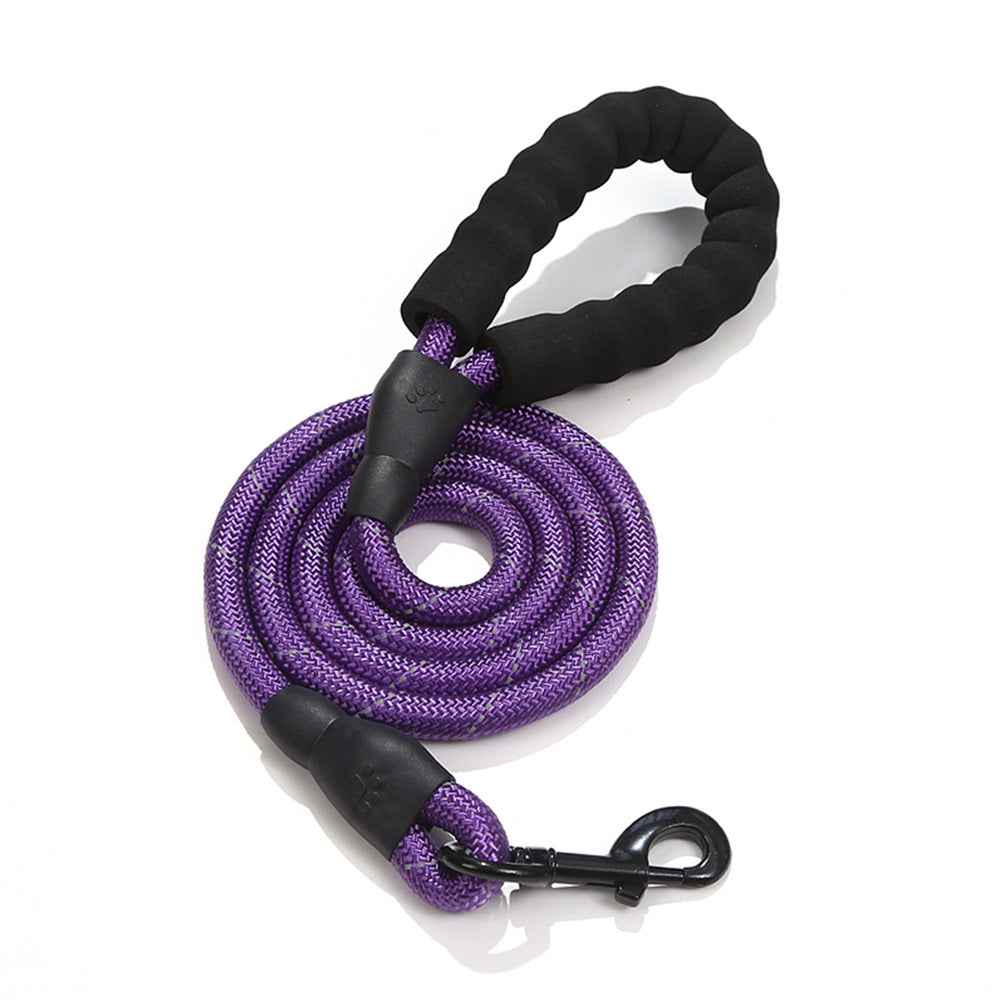 Pet Reflective Dog Leash Multi-color Round Rope Dog Chain Comfortable Handle Set